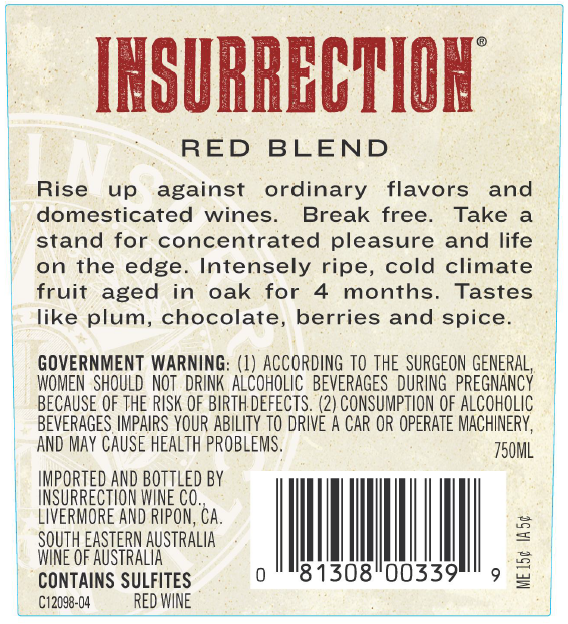 slide 2 of 4, Insurrection Shiraz/Cab Sauv, 750 ml