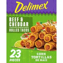 Delimex Beef & Cheddar Rolled Tacos Frozen Snacks, 23 ct Box