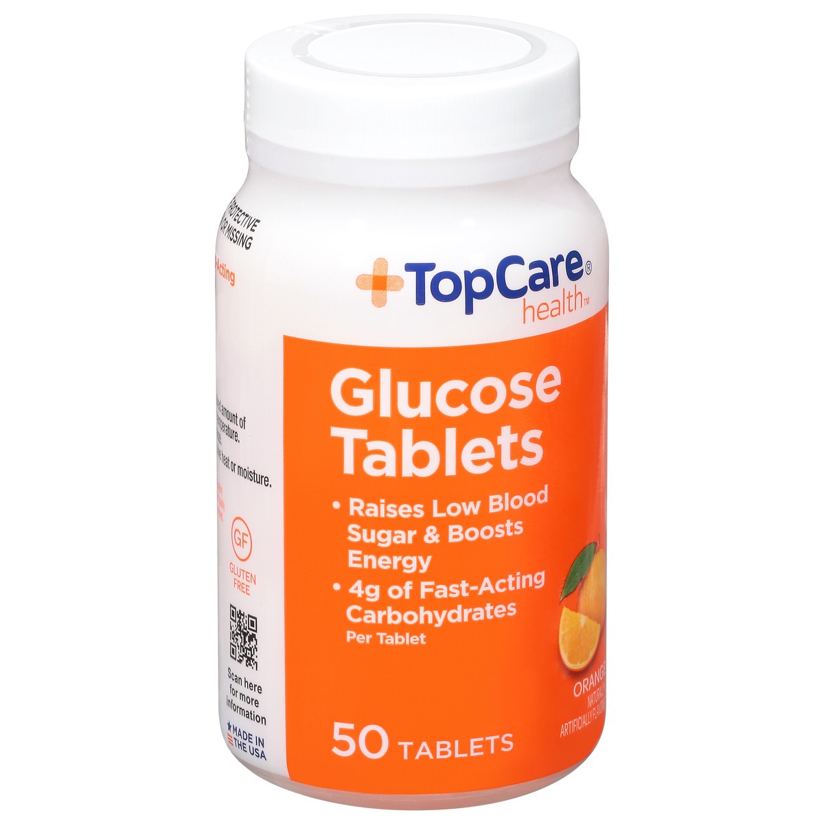 slide 2 of 9, Topcare Glucose Tabs Orange, 50 ct