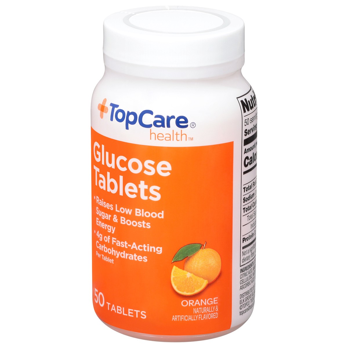 slide 3 of 9, Topcare Glucose Tabs Orange, 50 ct