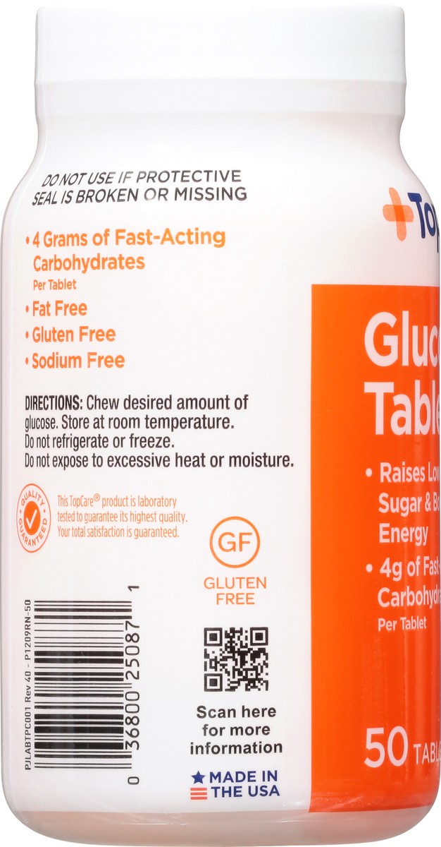 slide 7 of 9, Topcare Glucose Tabs Orange, 50 ct