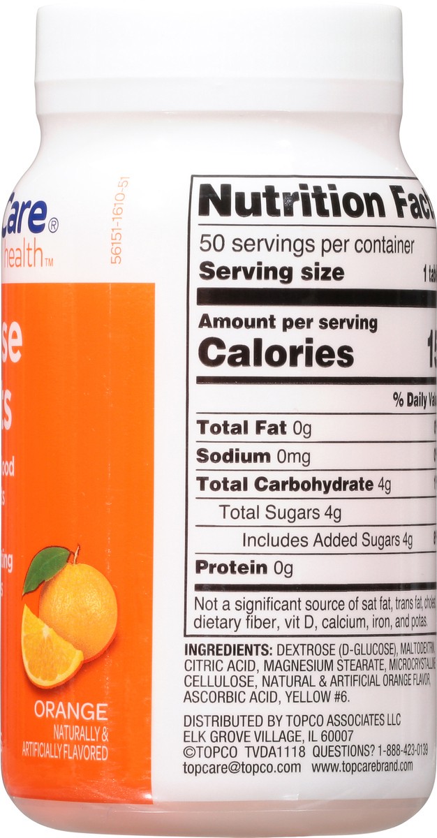 slide 8 of 9, Topcare Glucose Tabs Orange, 50 ct