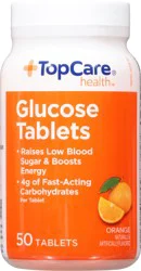TopCare Health Orange Glucose 50 Chewable Tablets