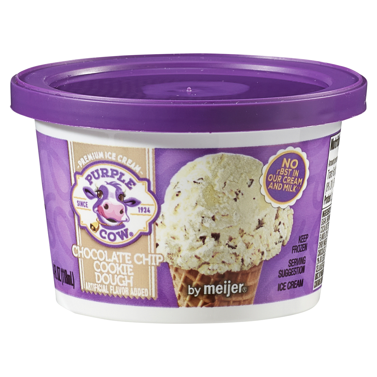 slide 1 of 29, Purple Cow Chocolate Chip Cookie Dough Ice Cream Cup, 4 oz