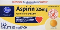 slide 1 of 1, Kroger 325 Mg Pain Reliever Aspirin Tablets, 125 ct; 325 mg