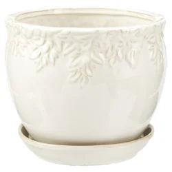 Ivy League Jardinier Ceramic Planter, Moonstone 9.25 in