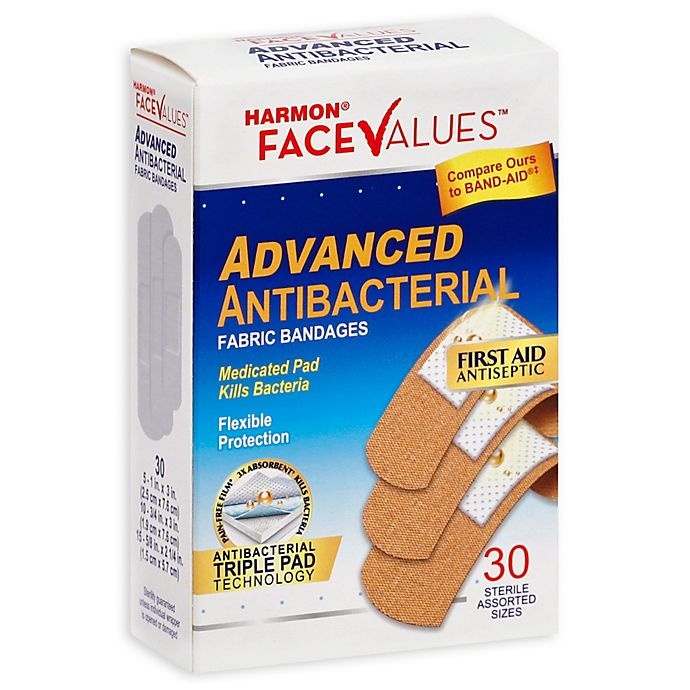 slide 1 of 2, Harmon Face Values Fabric Adhesive Bandages, 30 ct