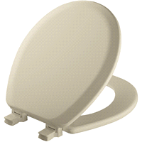 slide 3 of 5, Mayfair Elongated Molded Wood Toilet Seat with Easy Clean & Change Hinge and STA-TITE Seat Fastening System, Bone, 1 ct