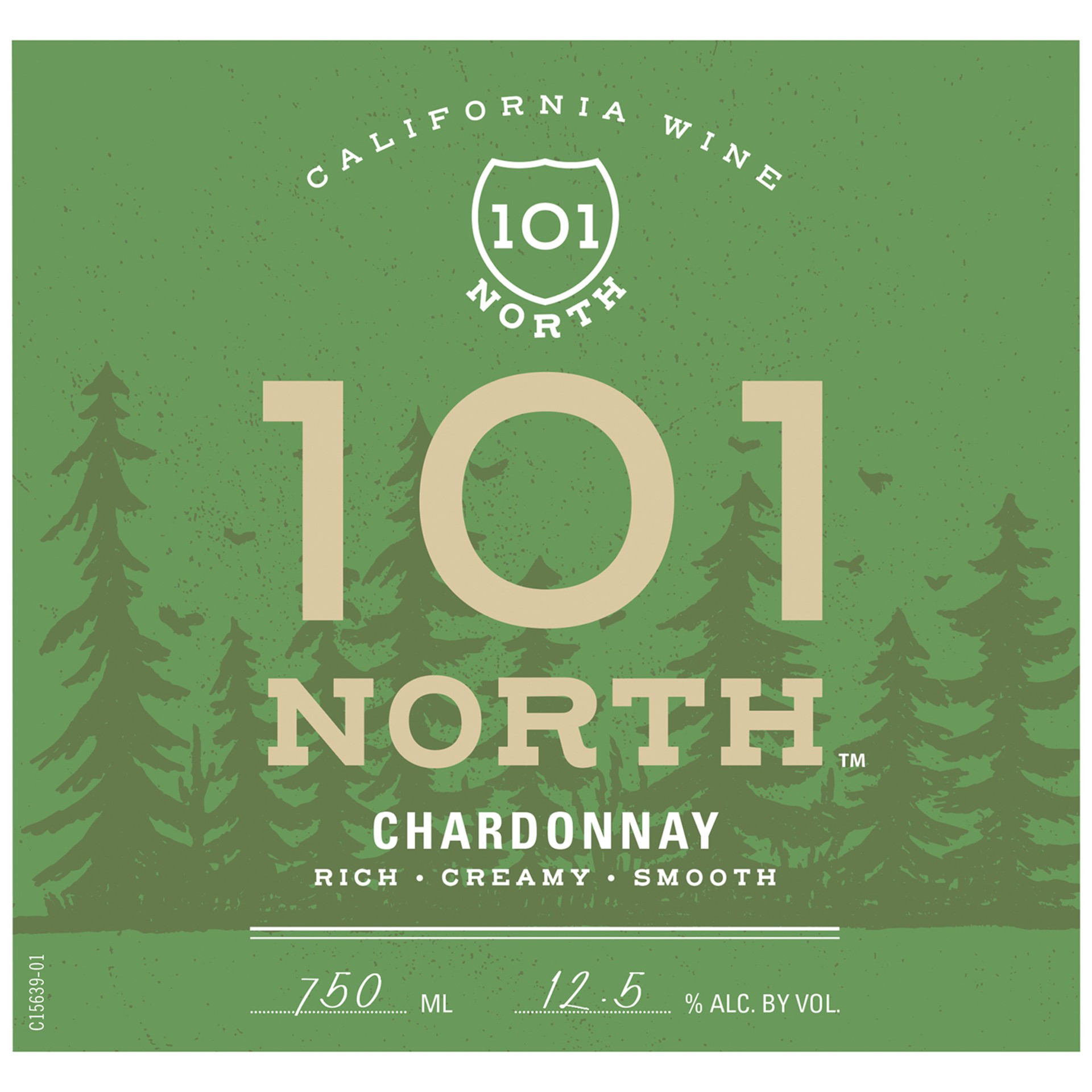 slide 2 of 2, 101 North Chardonnay California Wine, 750mL Bottle, 12.5% ABV, 750 ml