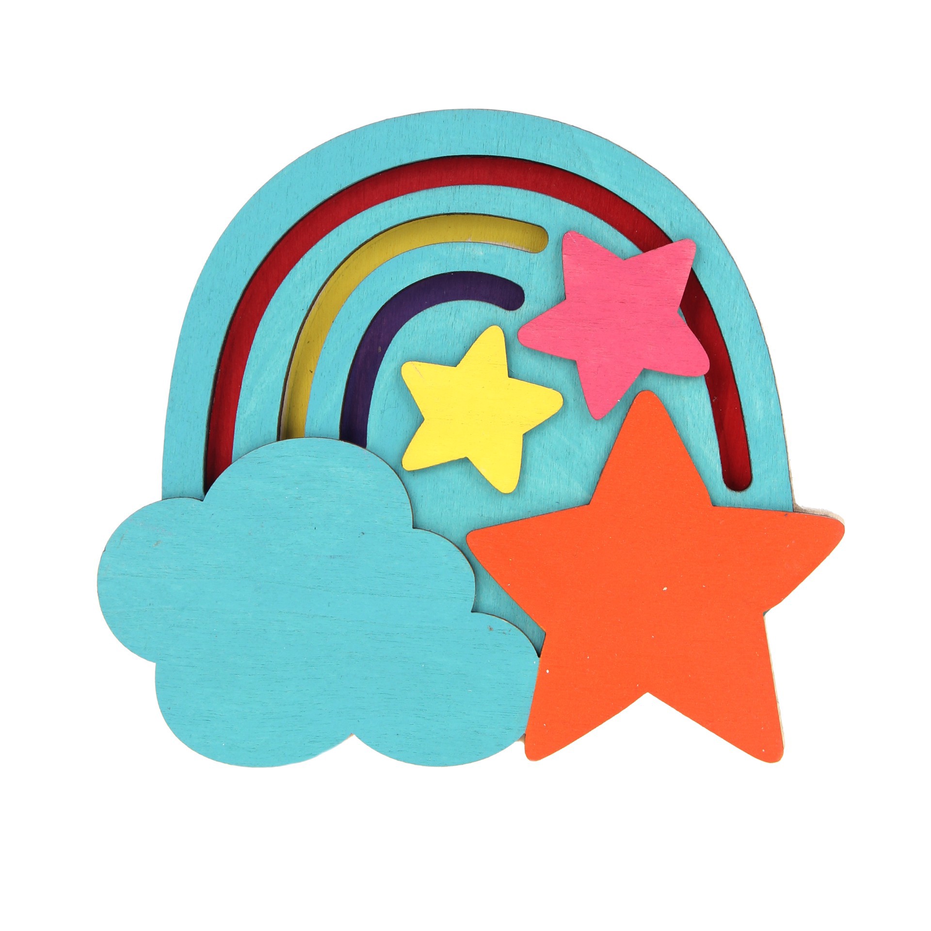 slide 4 of 4, Rainbow Layered Wood Craft Kit By Creatology, 6 in x 0.82 in x 5.4 in