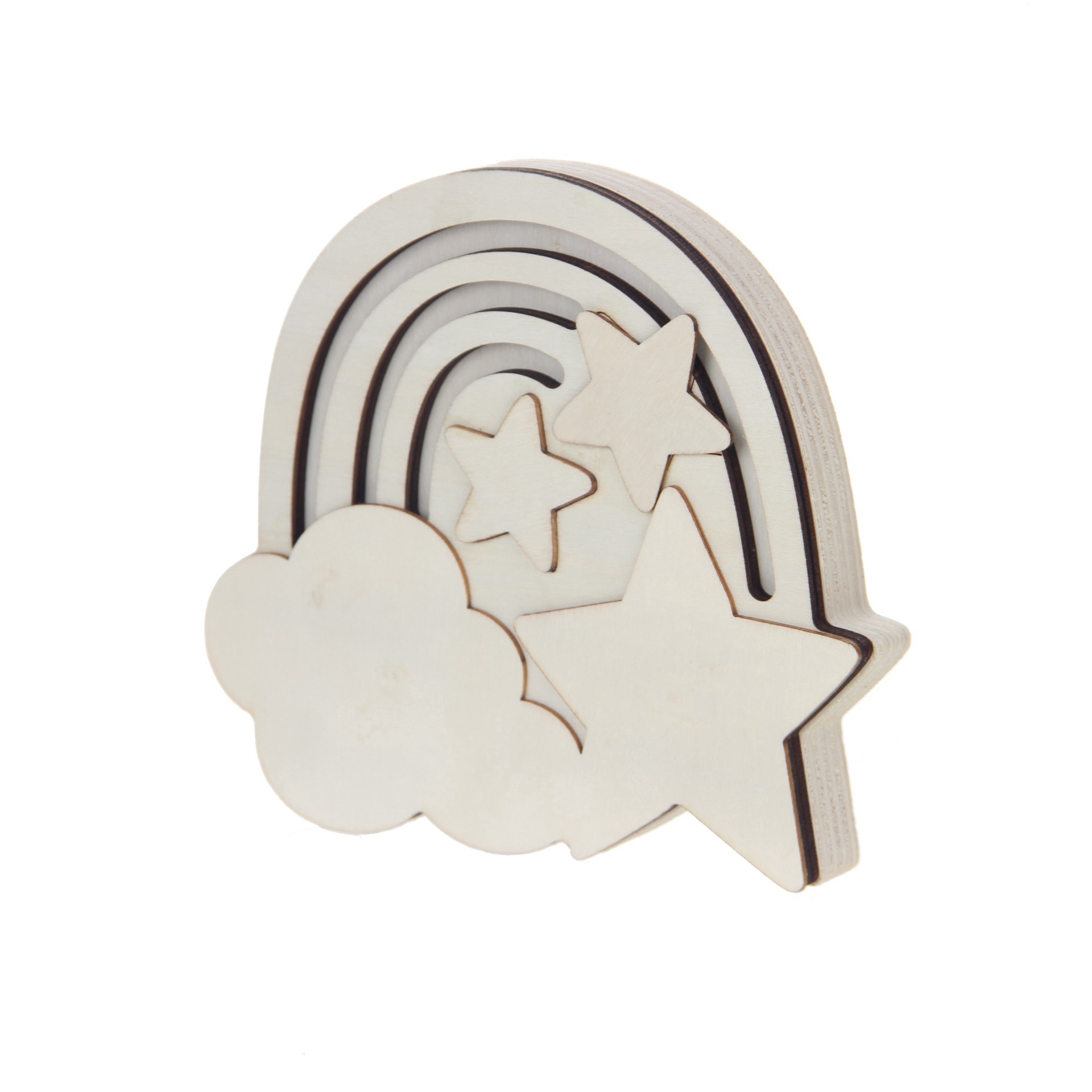 slide 2 of 4, Rainbow Layered Wood Craft Kit By Creatology, 6 in x 0.82 in x 5.4 in