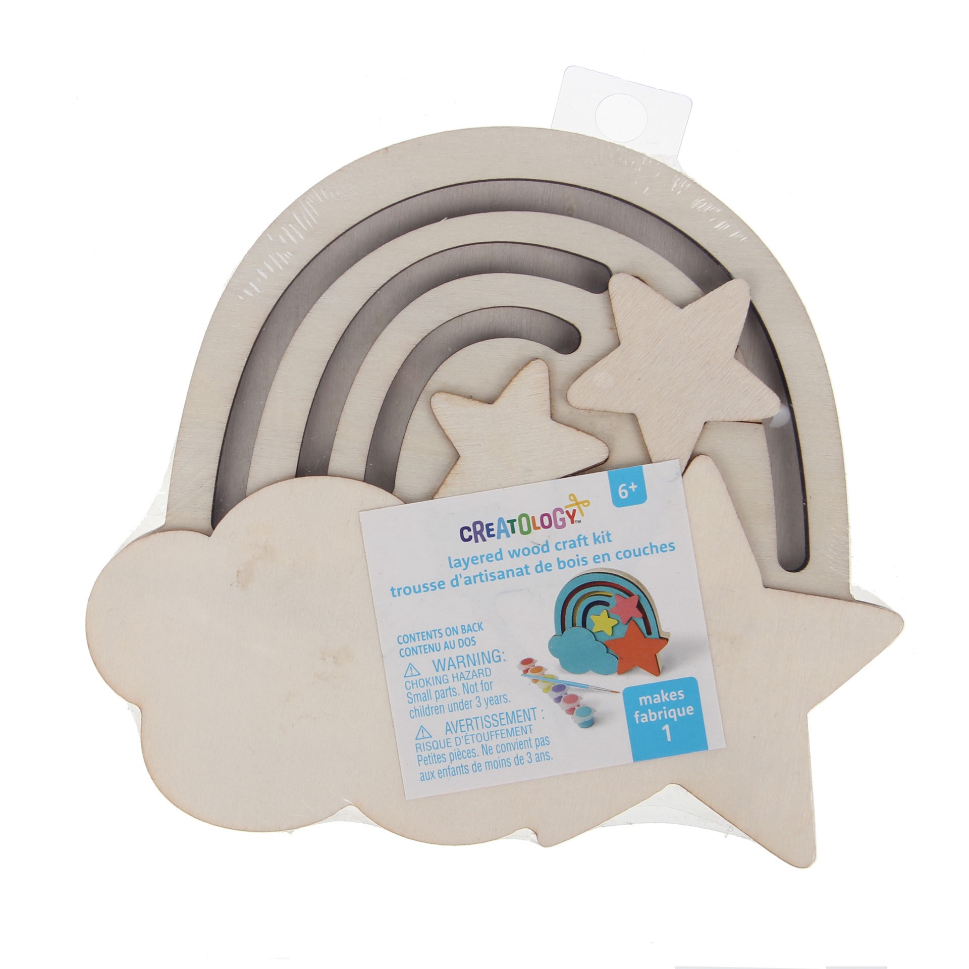 slide 3 of 4, Rainbow Layered Wood Craft Kit By Creatology, 6 in x 0.82 in x 5.4 in