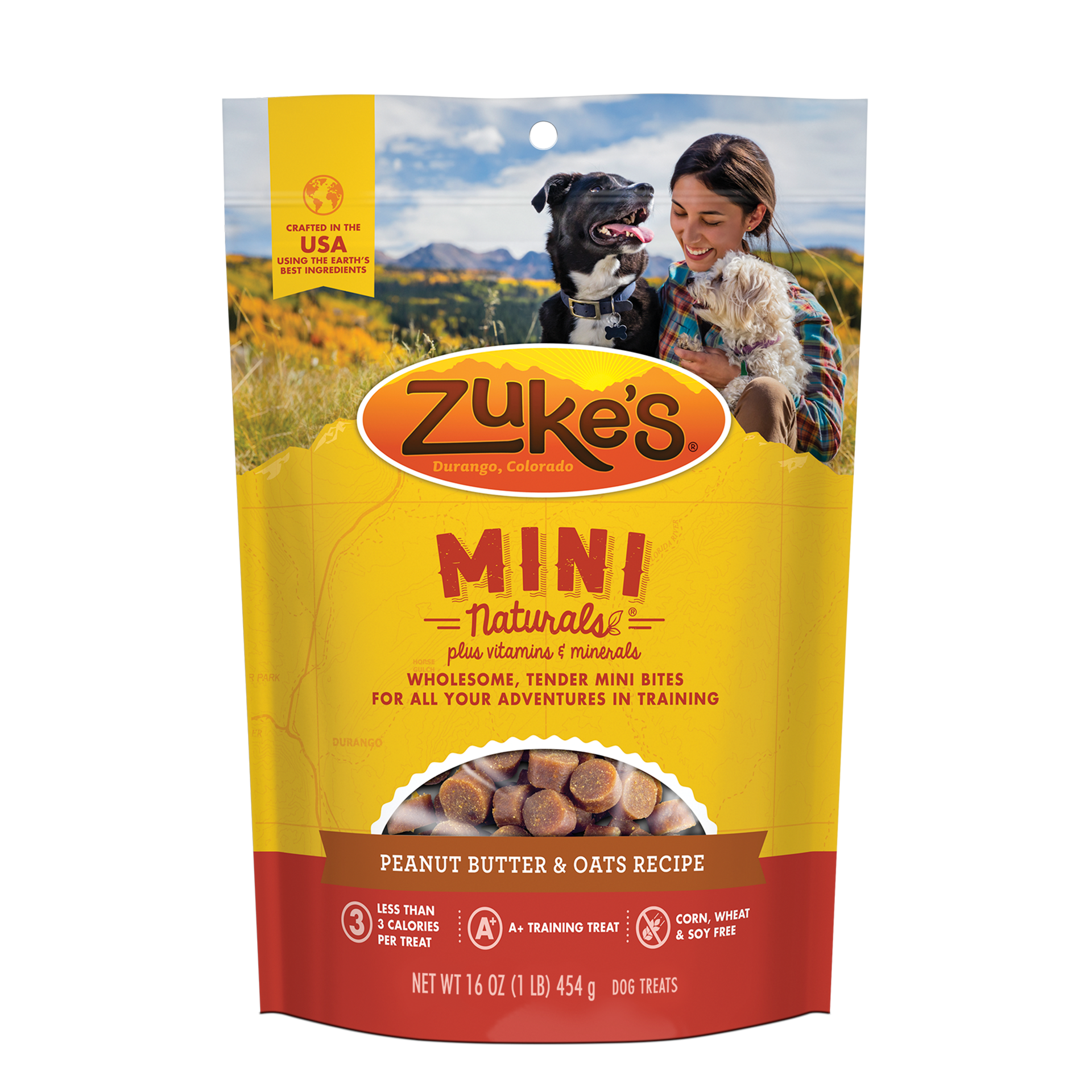 slide 1 of 4, ZUKES Mini Naturals Dog Training Treats Peanut Butter and Oats Recipe, Soft Dog Treats - 16 oz Bag, 16 oz