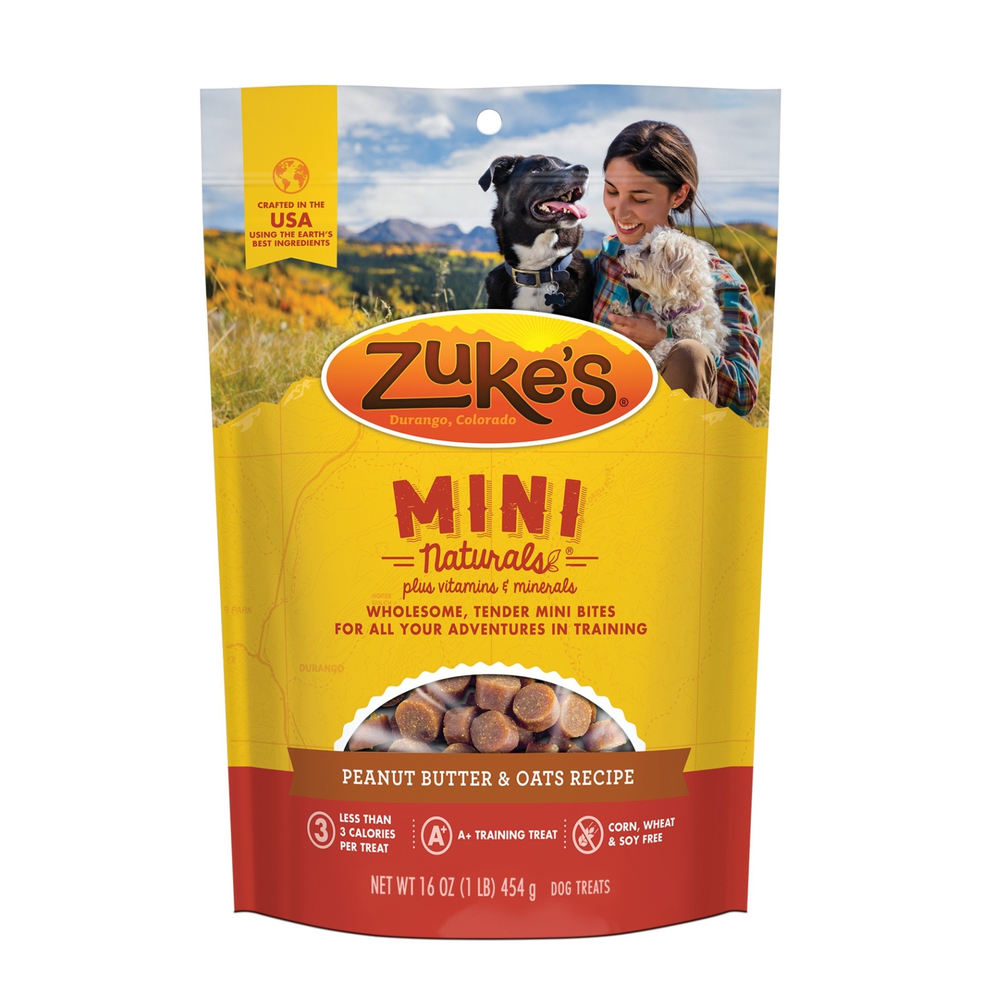 slide 1 of 1, Zuke's Mini Naturals Fresh Peanut Butter Formula Dog Treats, 16 oz