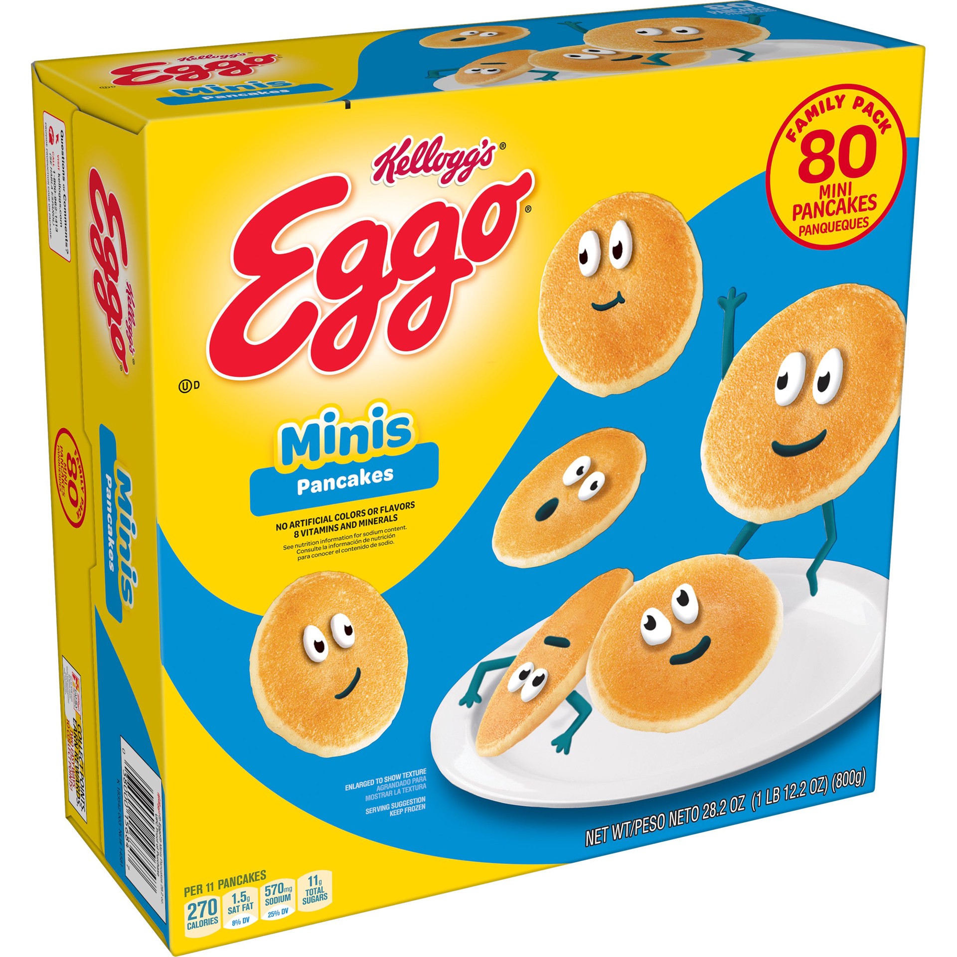 slide 1 of 7, Eggo Mini Frozen Pancakes, Frozen Breakfast, Original, 28.2 oz
