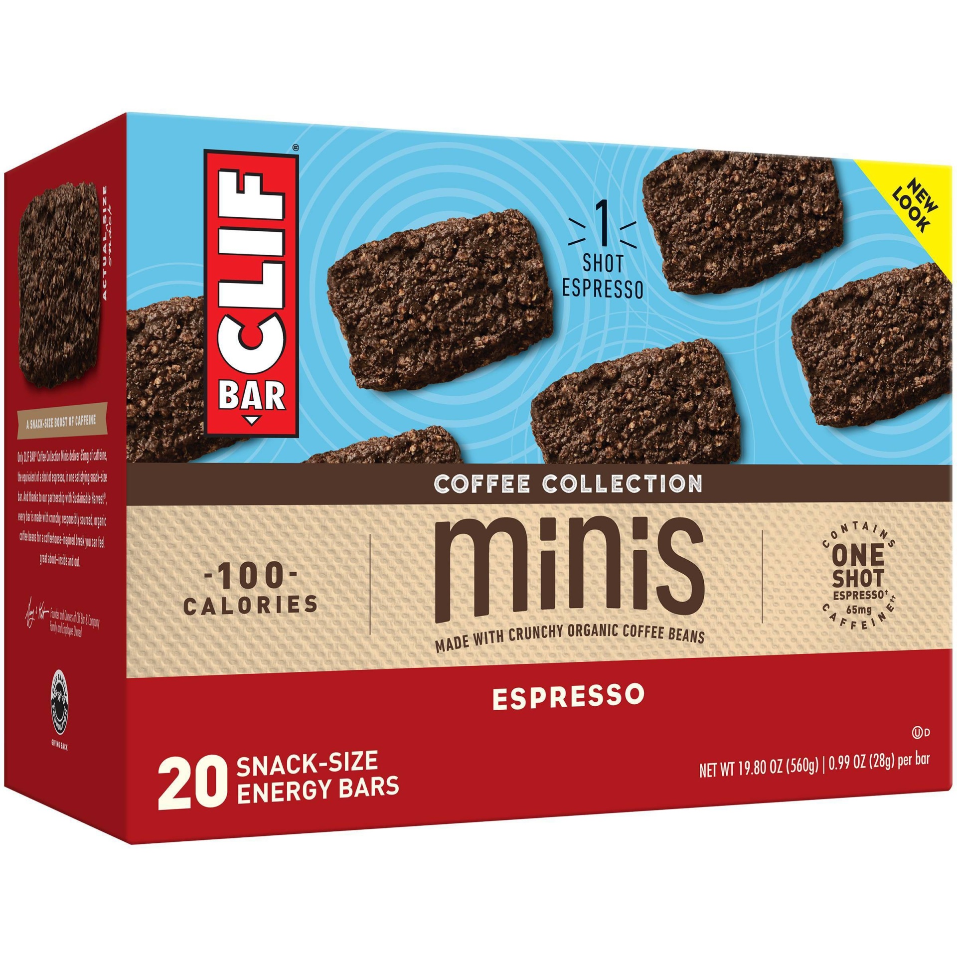 slide 1 of 4, CLIF Bar Coffee Collection Espresso Energy Bar Minis, 20 ct