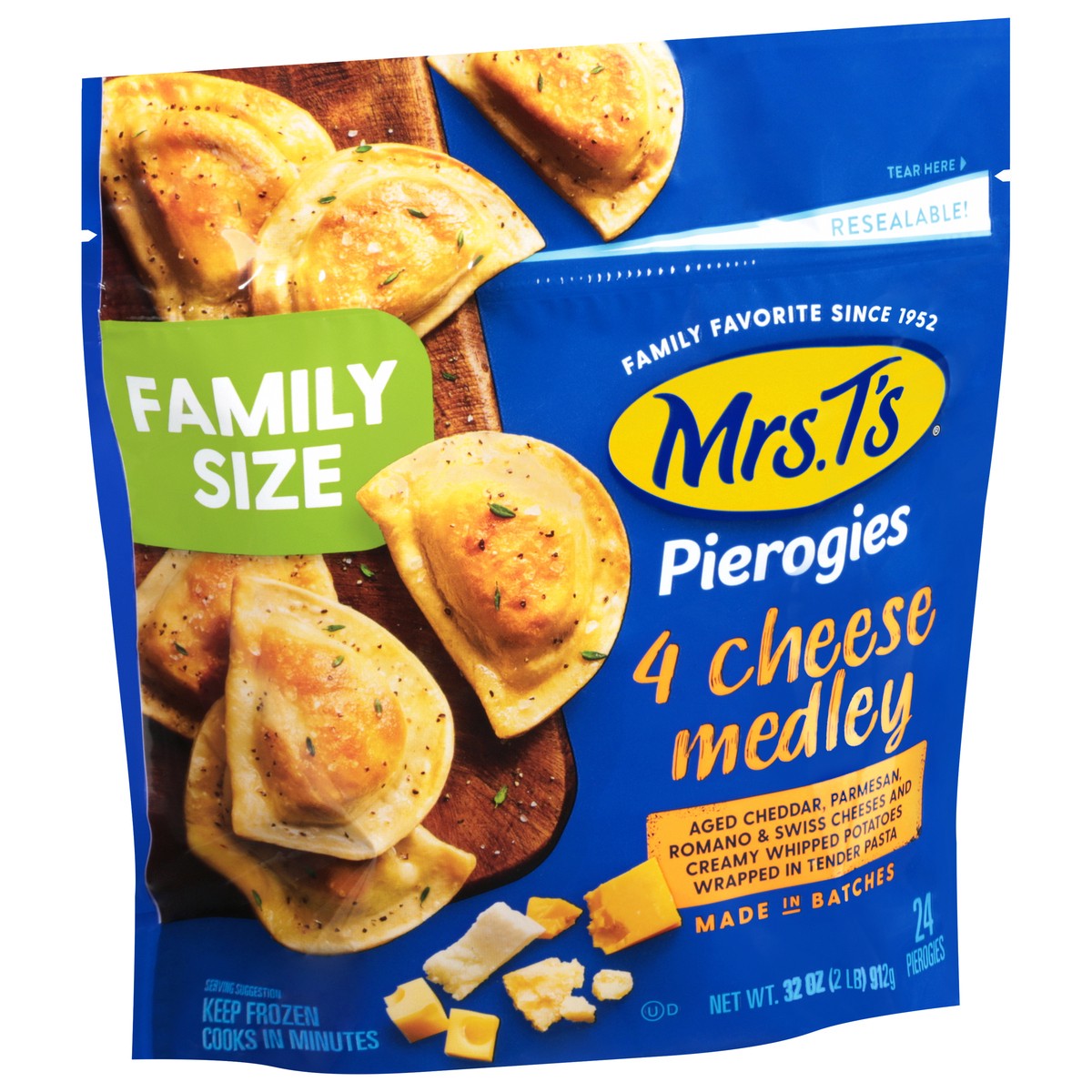 slide 8 of 9, Mrs. T's Four Cheese Medley Pierogies, 32 oz