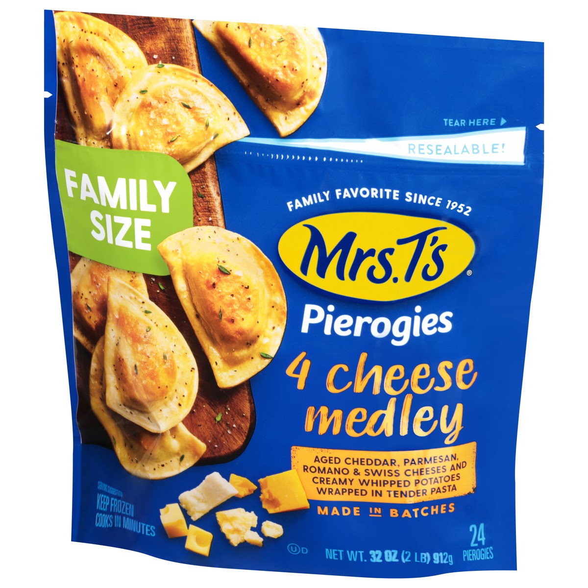 slide 9 of 9, Mrs. T's Four Cheese Medley Pierogies, 32 oz
