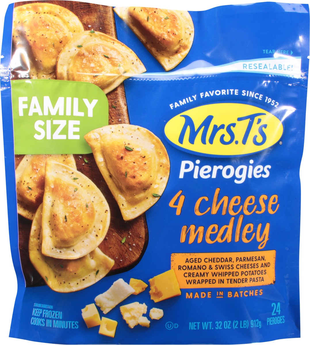 slide 4 of 9, Mrs. T's Four Cheese Medley Pierogies, 32 oz