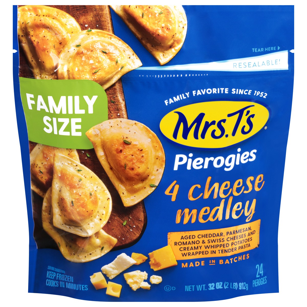 slide 1 of 9, Mrs. T's Four Cheese Medley Pierogies, 32 oz