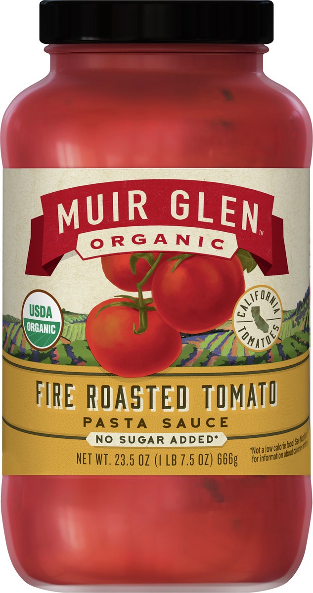 slide 3 of 12, Muir Glen Fire Roasted Tomato Pasta Sauce, No Sugar Added, 23.5 oz., 23.50 oz