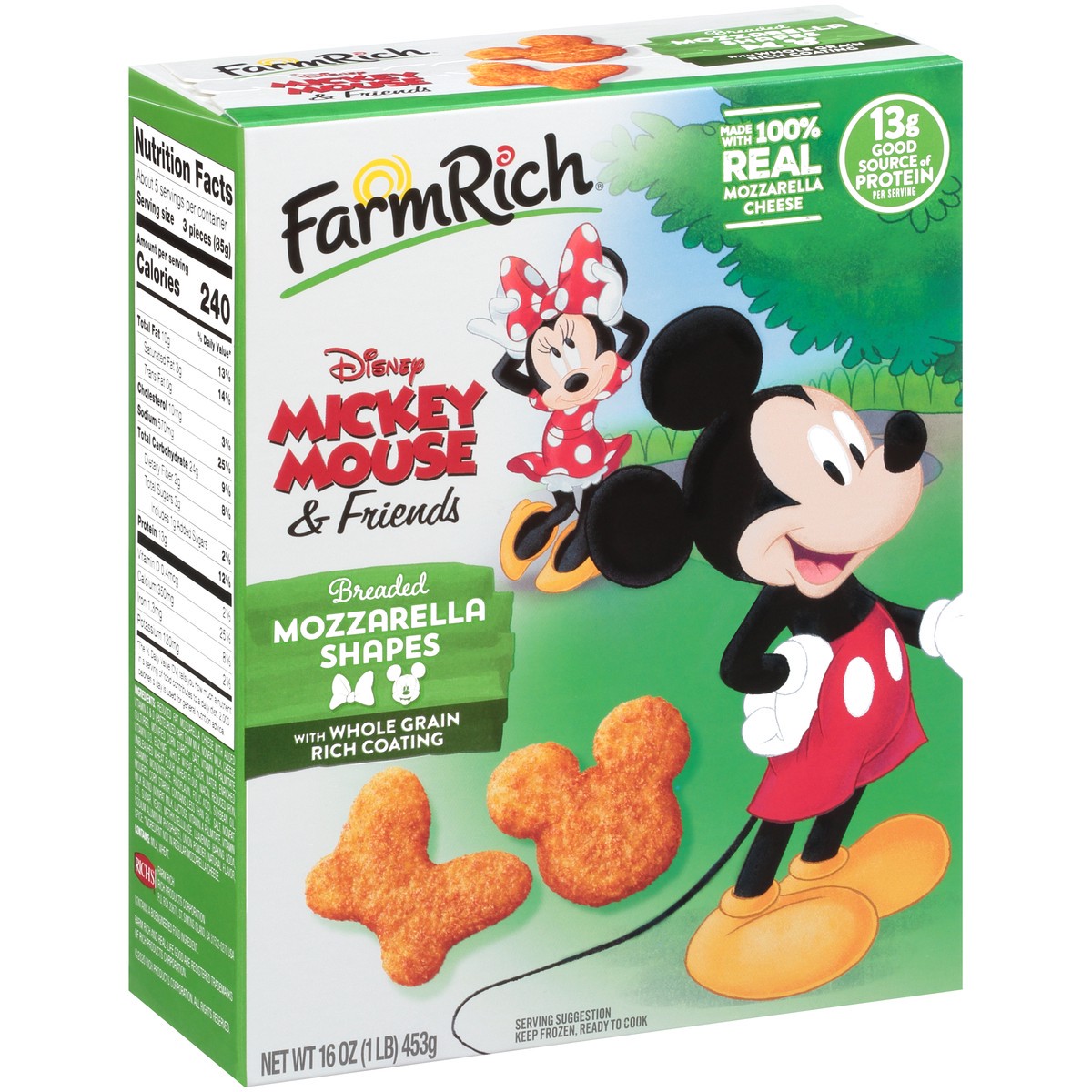 slide 2 of 9, Farm Rich Disney Mickey Mouse & Friends Breaded Mozzarella Shapes 16 oz. Box, 16 oz