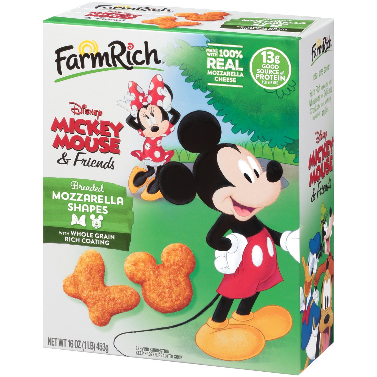 slide 3 of 9, Farm Rich Disney Mickey Mouse & Friends Breaded Mozzarella Shapes 16 oz. Box, 16 oz