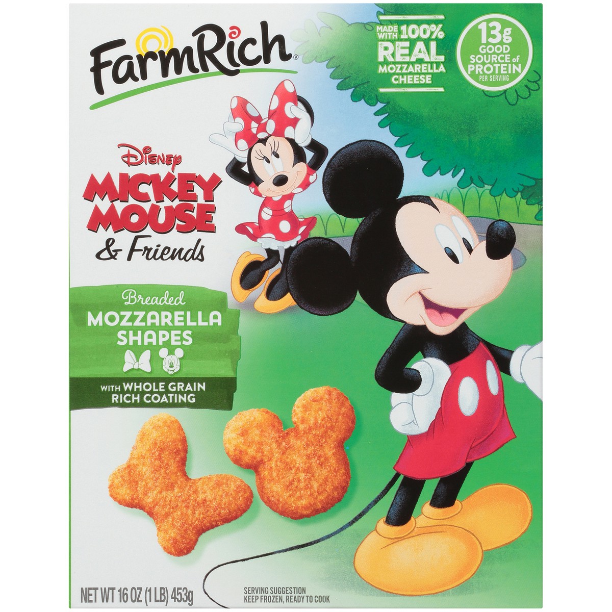 slide 6 of 9, Farm Rich Disney Mickey Mouse & Friends Breaded Mozzarella Shapes 16 oz. Box, 16 oz