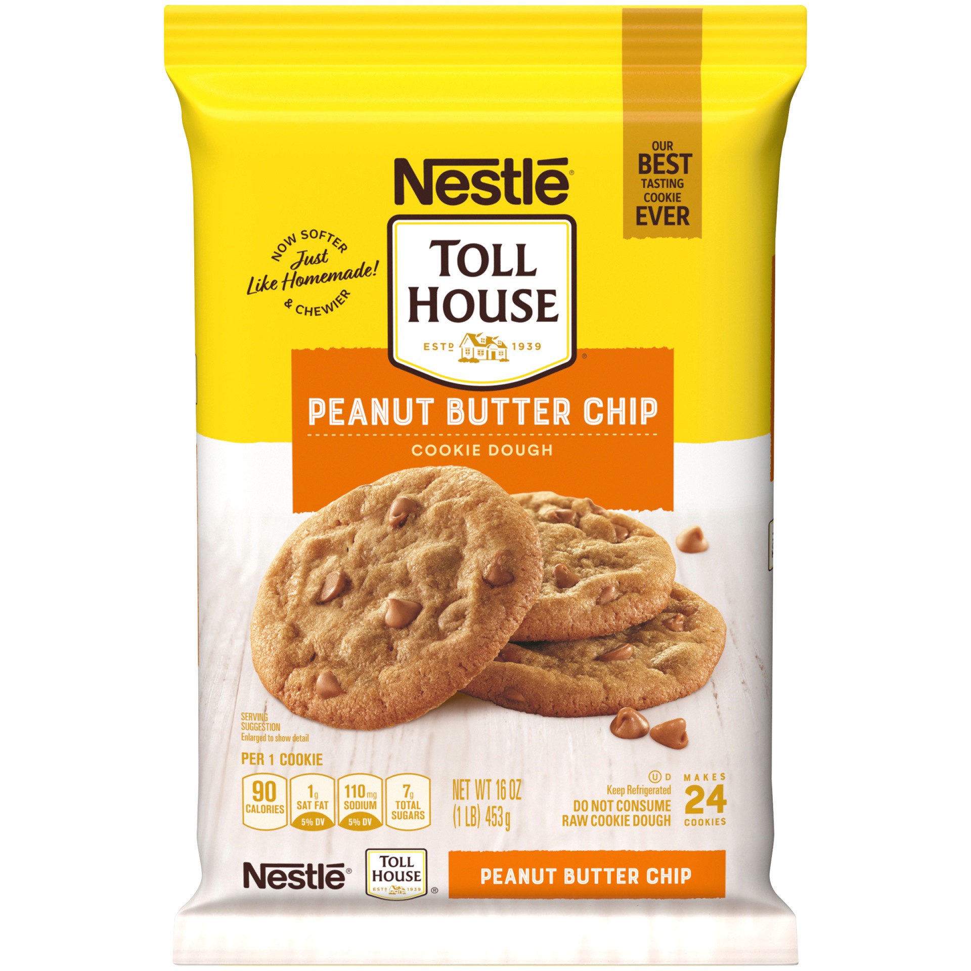 slide 2 of 10, Toll House Peanut Butter Chip Cookie Dough, 16 oz