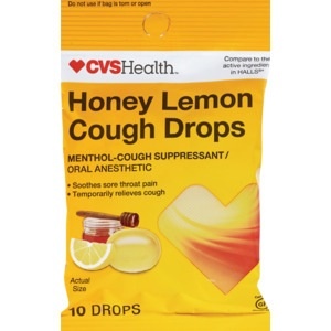 slide 1 of 1, CVS Health Honey Lemon Cough Drops, 10 ct