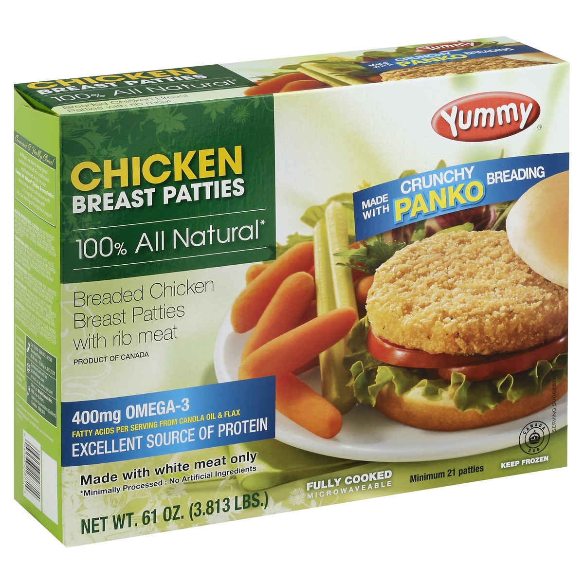 slide 5 of 5, Yummy Chicken Breast Patties 61 oz, 61 oz