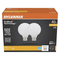 Sylvania TruWave LED 40 Watt G25 Globe Soft White Frost Light Bulbs