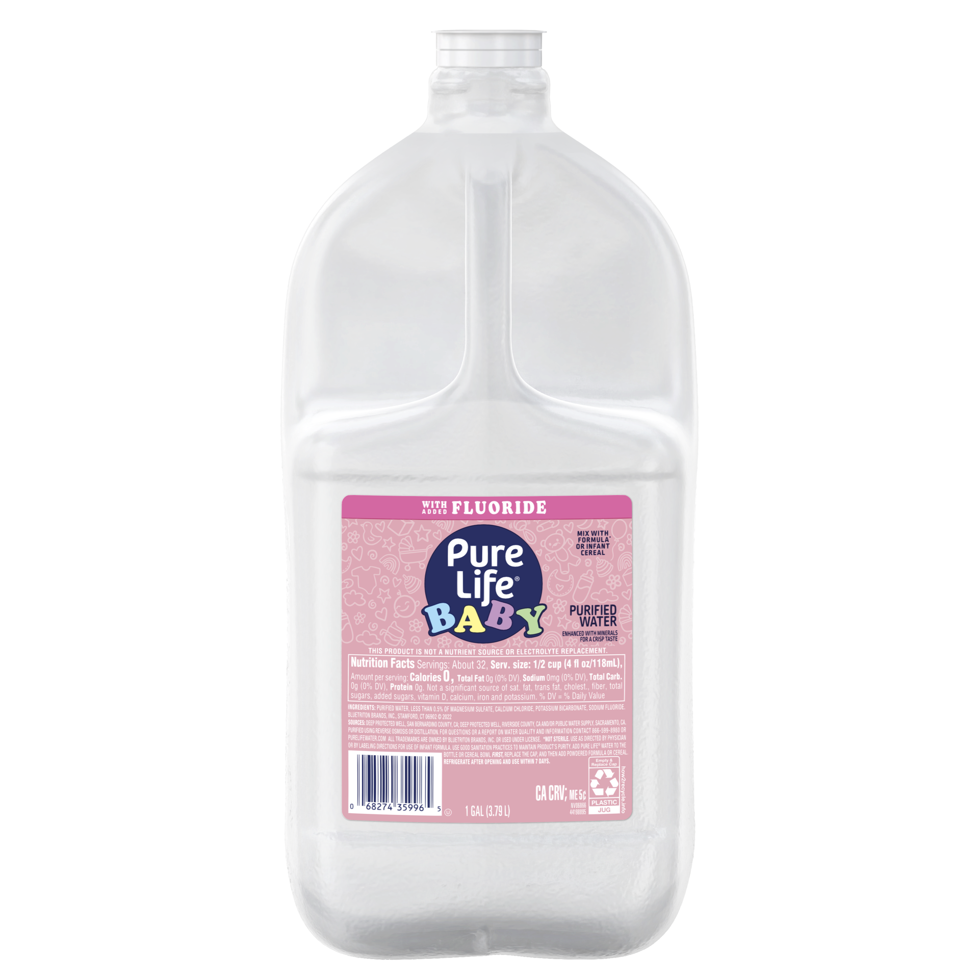 slide 1 of 4, PURE LIFE Purelife Baby Purified Water With Fluoride, 1 gal