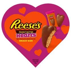 Reese's Milk Chocolate Peanut Butter Snack Size Hearts, Valentine's Day Candy Gift Box, 28.8 oz