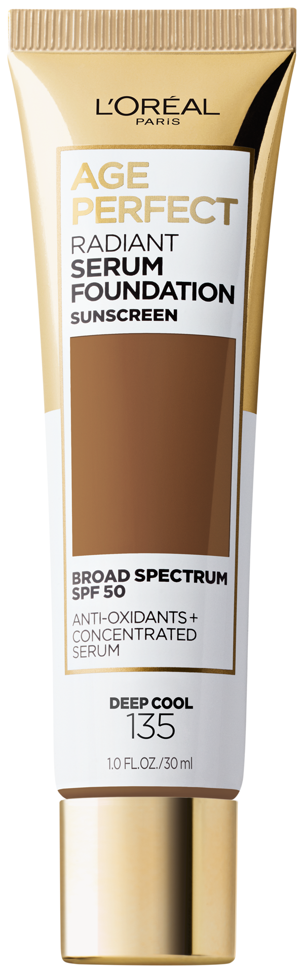 slide 1 of 1, L'Oréal L'Oreal Paris Age Perfect Radiant Serum Foundation with SPF 50 - 135 Deep Cool - 1 fl oz, 1 oz