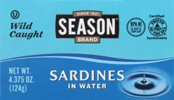 Season Sardines in Water 4.375 oz