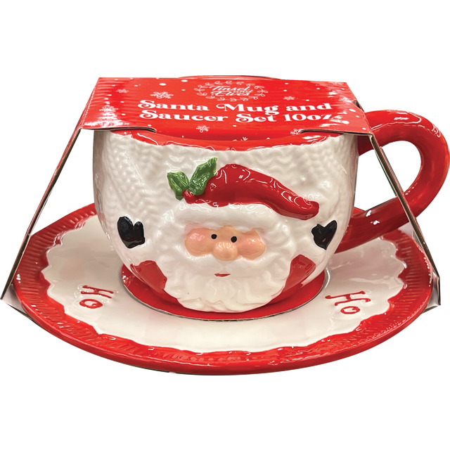 slide 1 of 1, 2Pc Santa Table Decor Cup/Saucer, 2 ct
