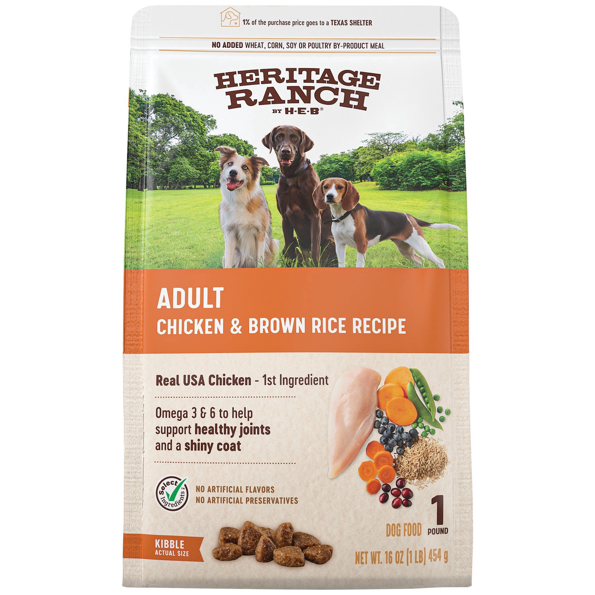 slide 1 of 1, H-E-B Heritage Ranch Chicken & Brown Rice Sample Pack, 16 oz
