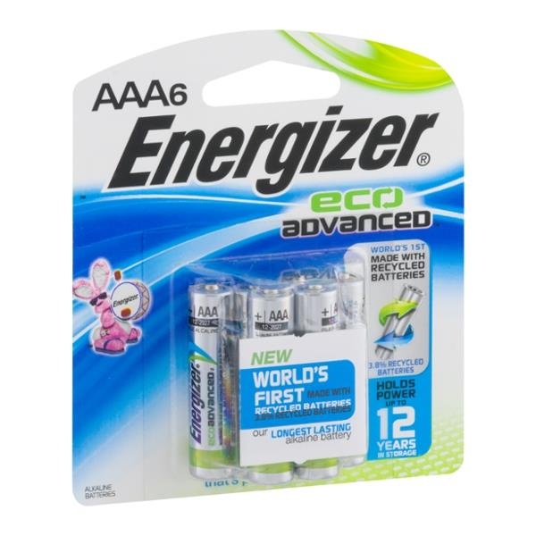 slide 1 of 1, Energizer EcoAdvanced AAA Batteries, 6 ct