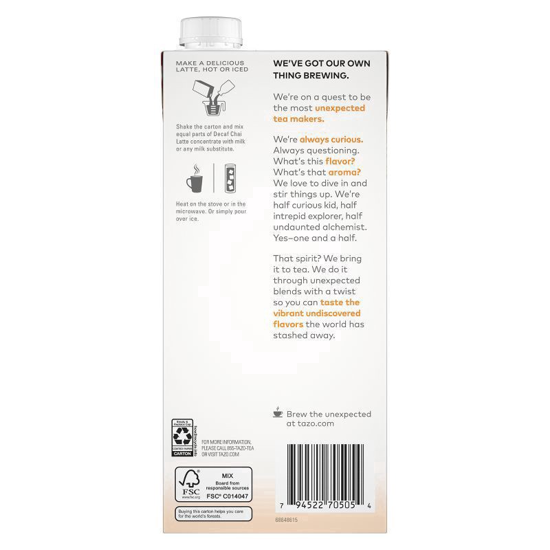 slide 10 of 16, TAZO CONC DECAF Chai 6 32z, 32 fl oz