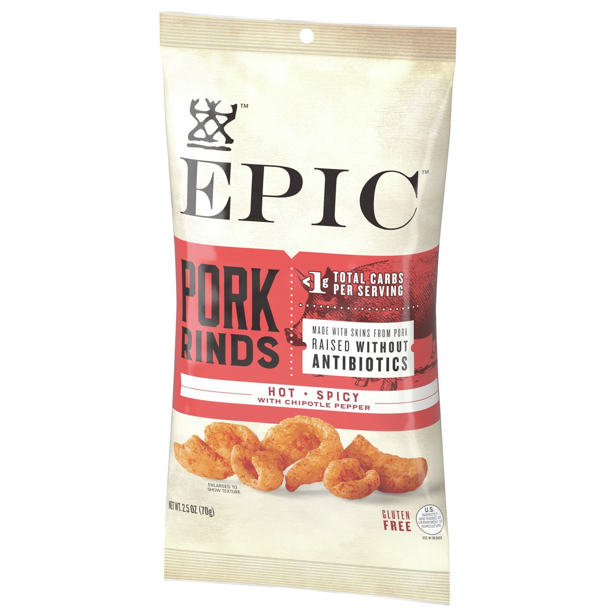 slide 3 of 11, EPIC Pork Rinds, Hot and Spicy Chipotle Pepper, Keto Friendly Snack, 2.5 oz, 2.5 oz