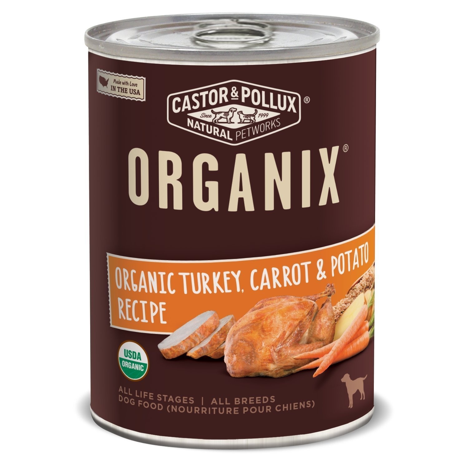 slide 1 of 1, Castor & Pollux Organix Dog Food Organic Grain Free Turkey Carrot & Potato Recipe, 12.7 oz