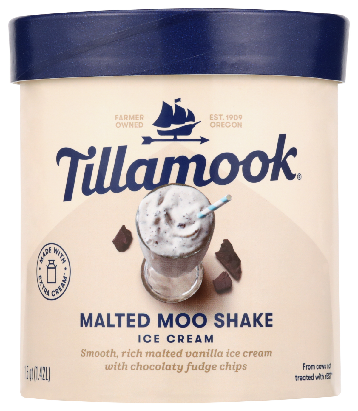 slide 1 of 5, Tillamook Malted Moo Shake Ice Cream 1.5 qt, 1.5 qt