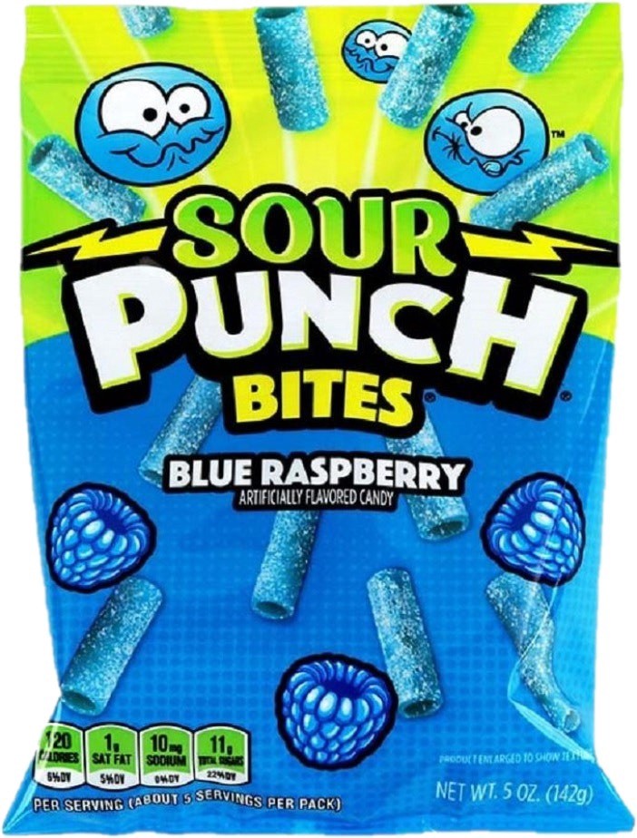 slide 1 of 1, Sour Punch Bites Blue Raspberry Licorice Candy, 5 oz