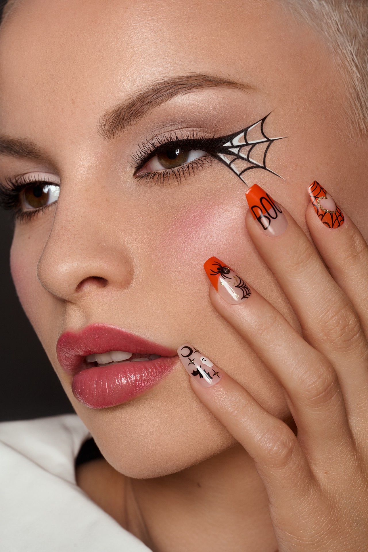 slide 4 of 5, KISS Voguish Fantasy Halloween Press-On Nails, Orange, Medium Length, Coffin Shape, 31 Ct., 1 ct