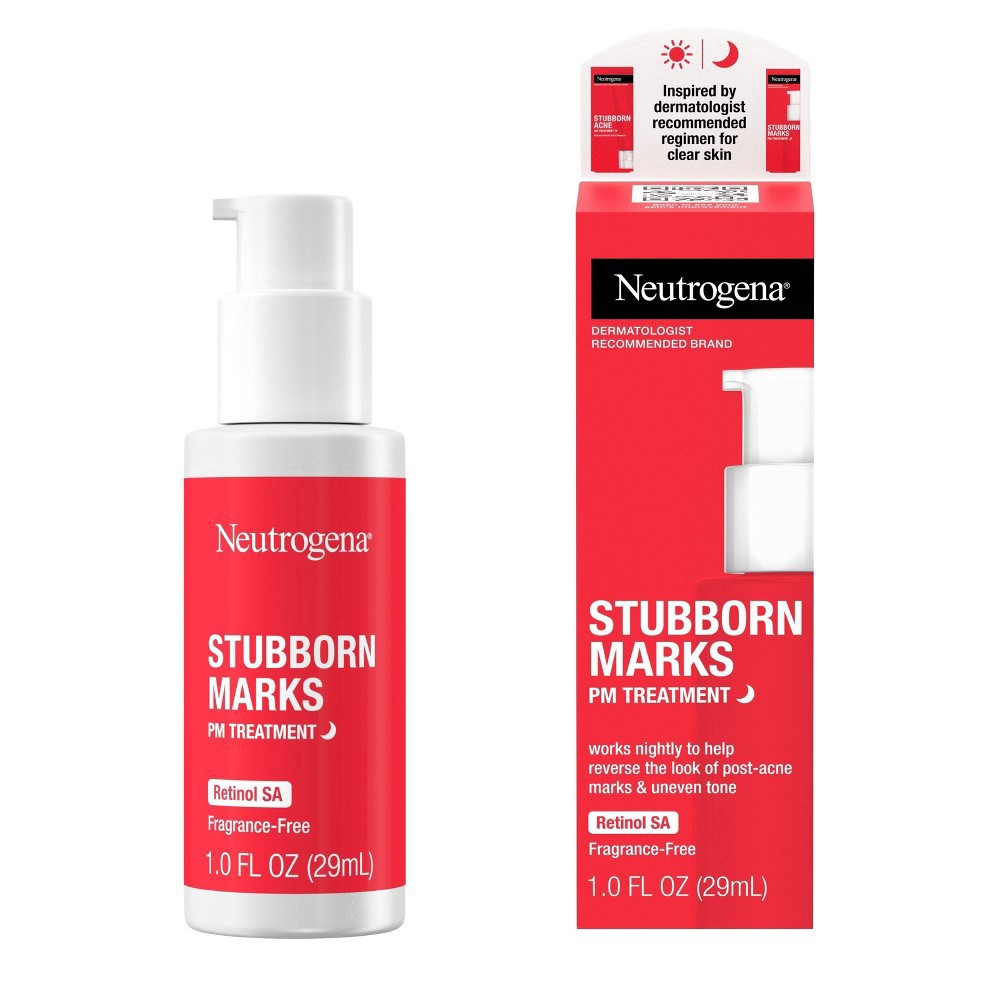 slide 12 of 25, Neutrogena Stubborn Marks Night Treatment Retinol Serum - Fragrance Free - 1.0 fl oz, 1 fl oz