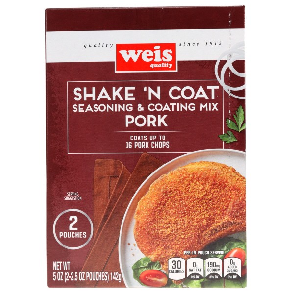 slide 1 of 6, Weis Quality Pork Breading Shake N Coat Seasoning and Coating Mix, 5 oz