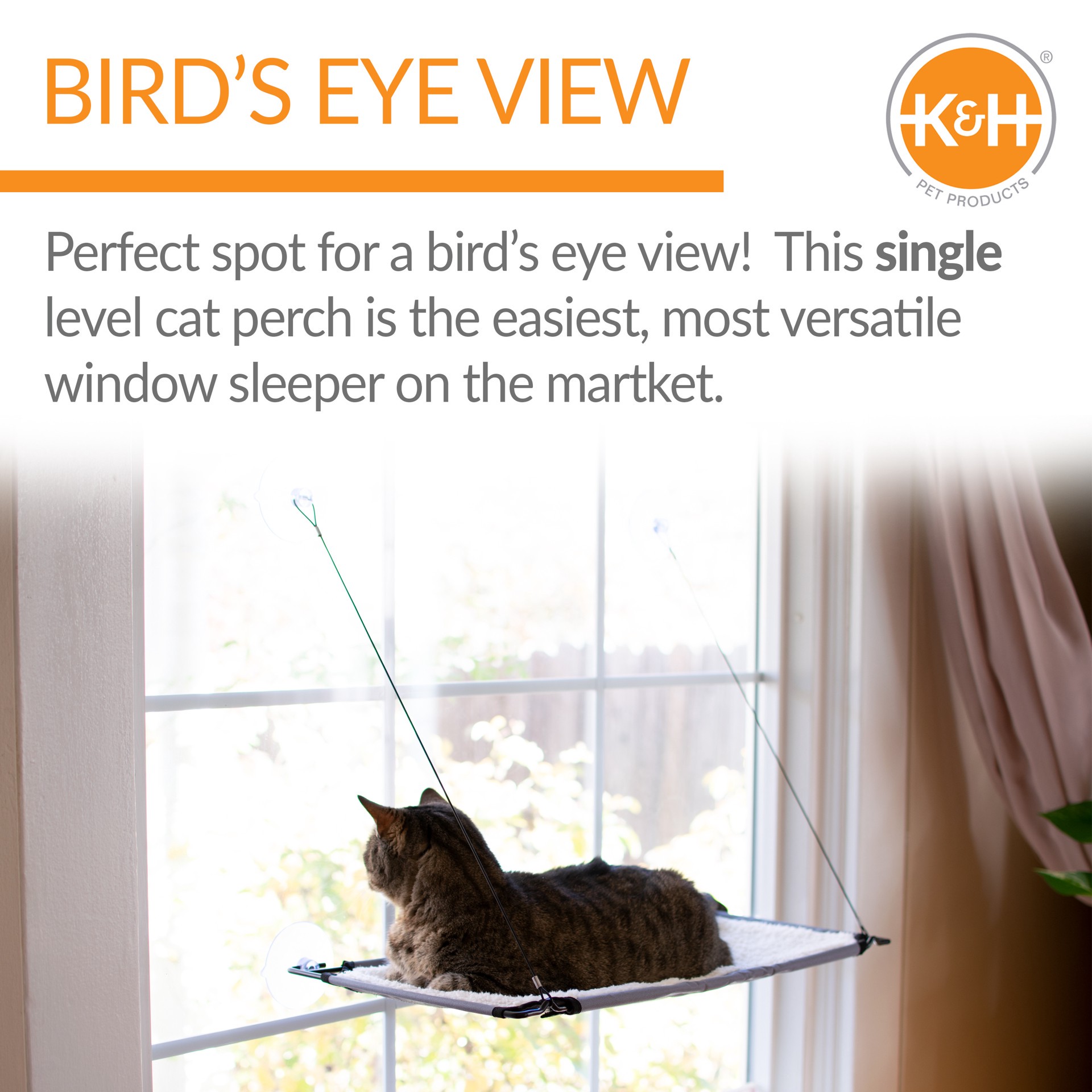 slide 6 of 10, K & H K&H Pet Products Window Lounger Cat Perch Natural 23 X 12 Inches, 1 ct