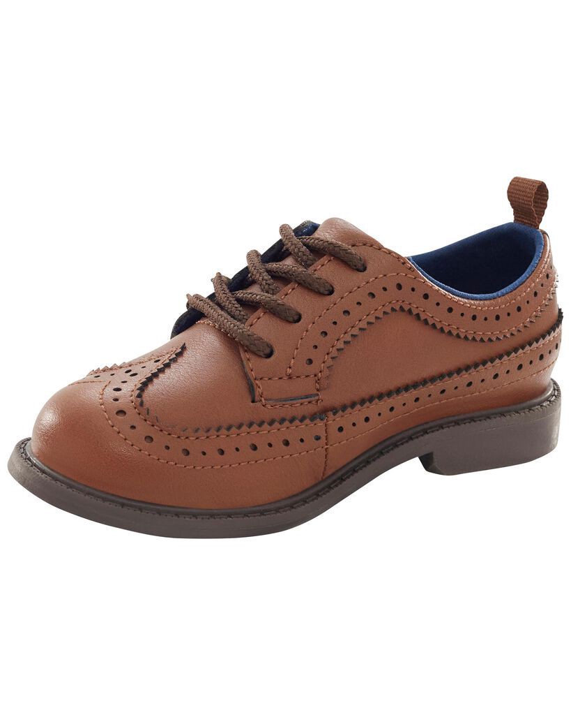 slide 3 of 6, Carter's Kid Oxford Dress Shoes Brown 3Y, 1 ct