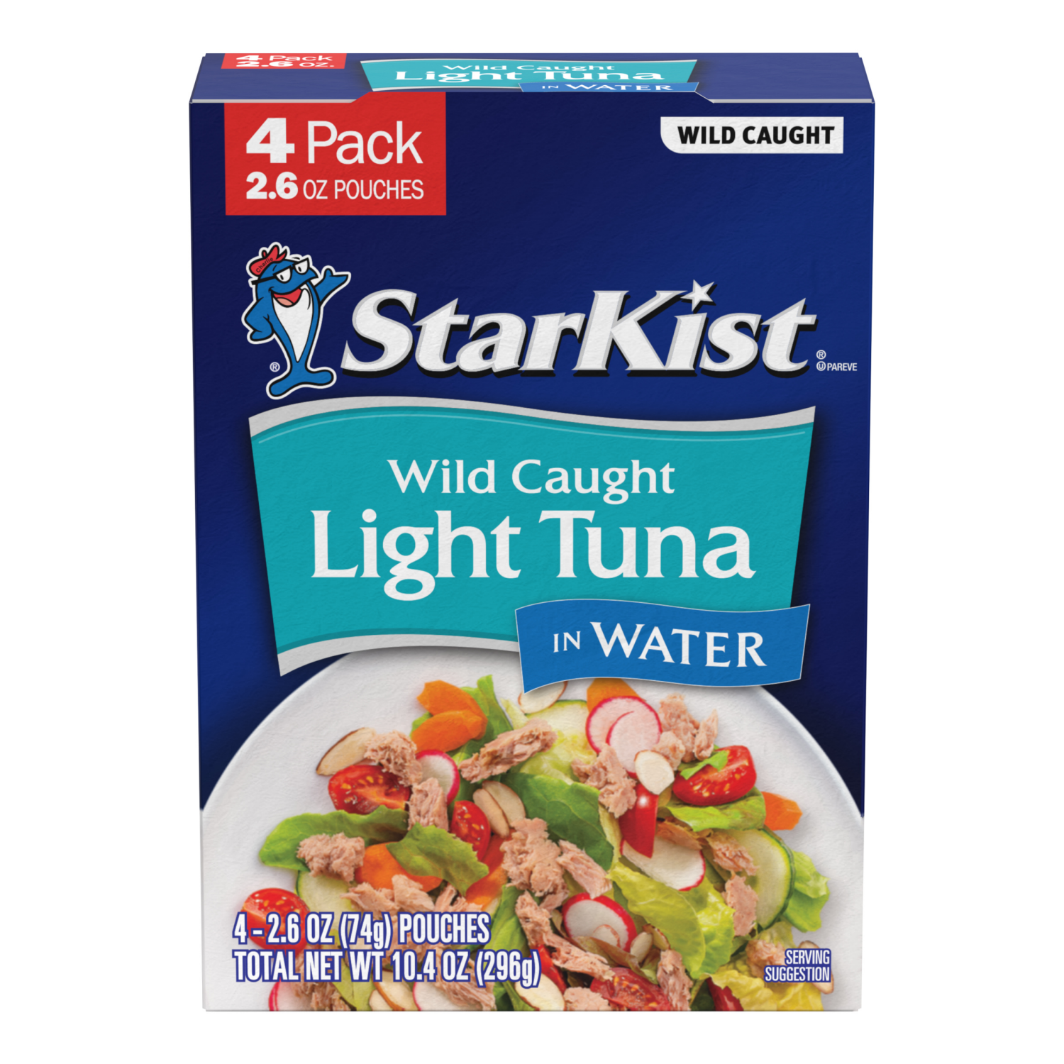 slide 1 of 7, StarKist Wild Caught Light Tuna in Water 4 - 2.6 oz Pouches, 4 ct